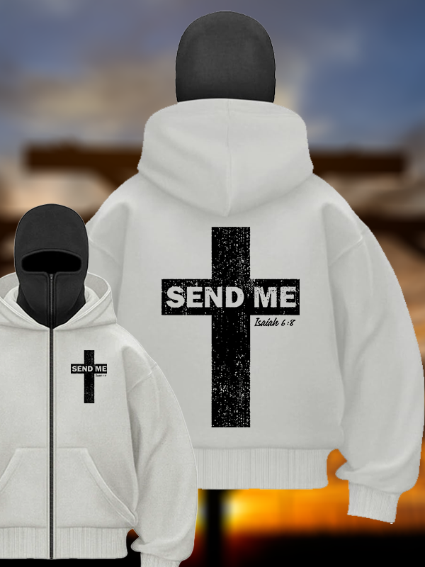 Send Me Isaiah 6:8 Jesus God Christian Double Hooded Balaclava Hoodie