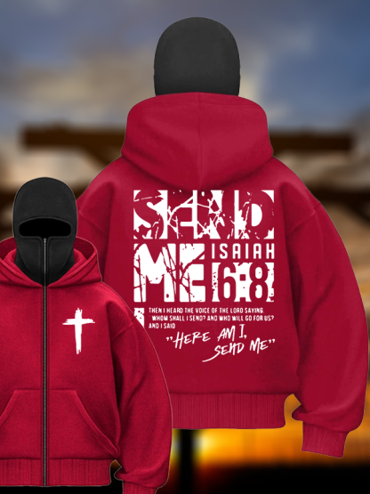 Send Me Isaiah 6:8 Jesus God Christian Double Hooded Balaclava Hoodie