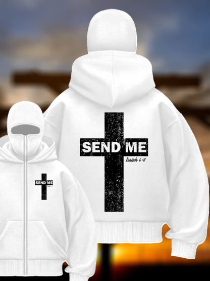 Send Me Isaiah 6:8 Jesus God Christian Double Hooded Balaclava Hoodie