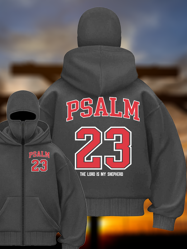 Psalm 23 Jesus God Christian Double Hooded Balaclava Hoodie