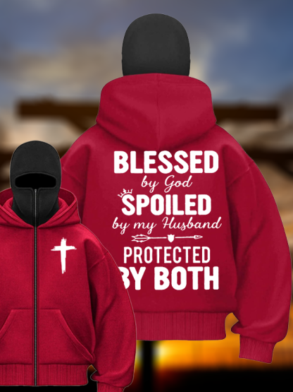 God Bless Jesus God Christian Double Hooded Balaclava Hoodie