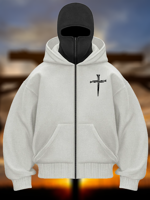 Cross Double Hooded Balaclava Hoodie