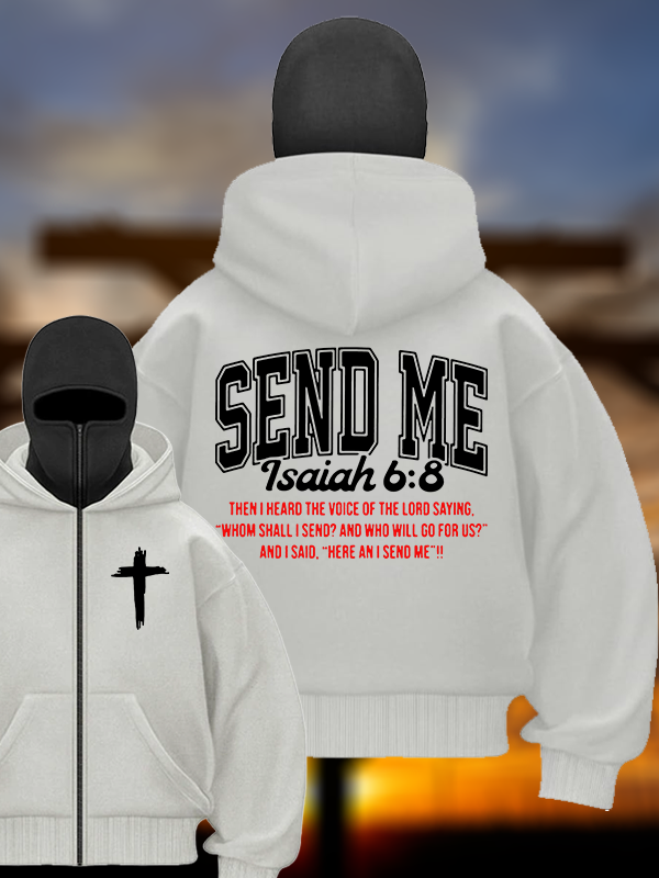 Send Me Isaiah 6:8 Jesus God Christian Double Hooded Balaclava Hoodie