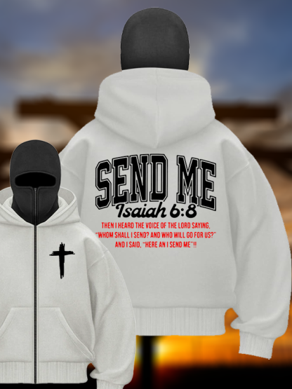 Send Me Isaiah 6:8 Jesus God Christian Double Hooded Balaclava Hoodie