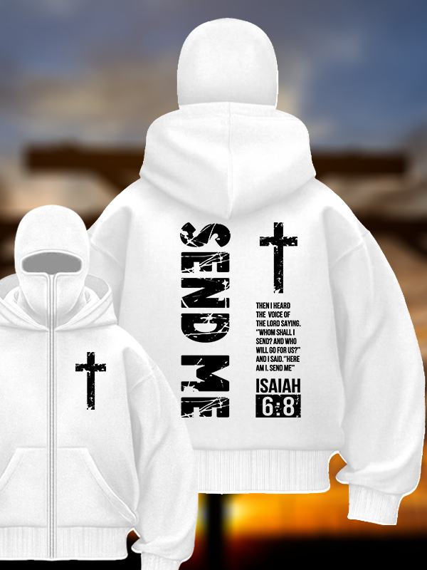 Send Me Isaiah 6:8  Jesus God Christian Double Hooded Balaclava Hoodie