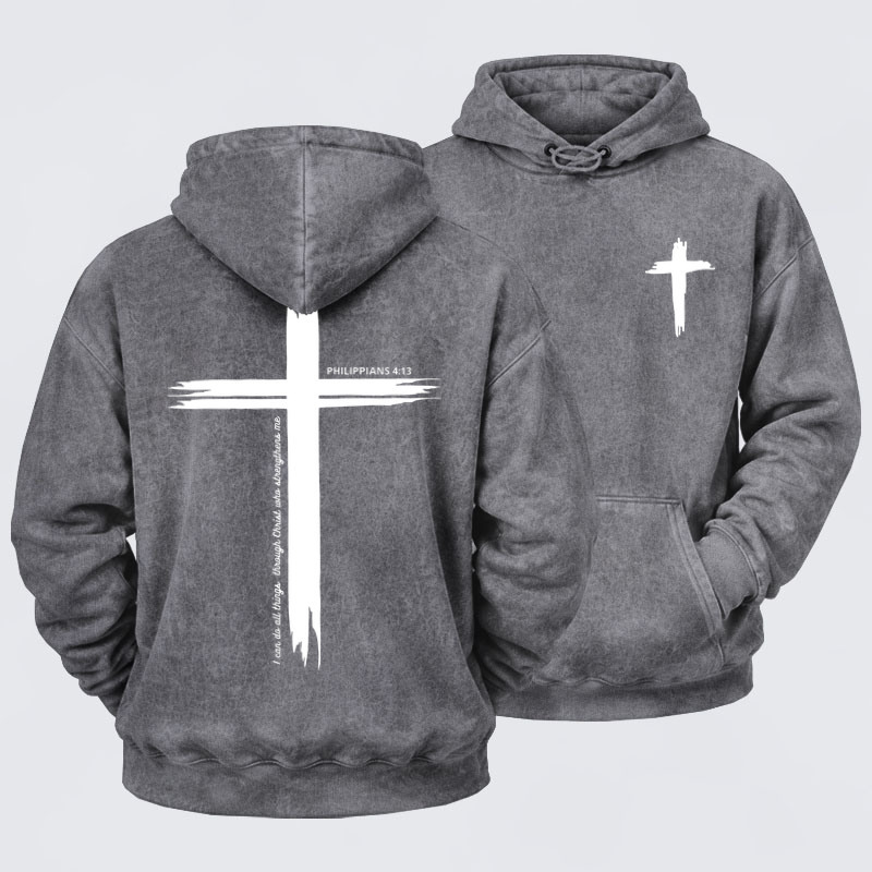 Washed Hoodie  - I Can Do All Things Through Christ | Philippians 4:13