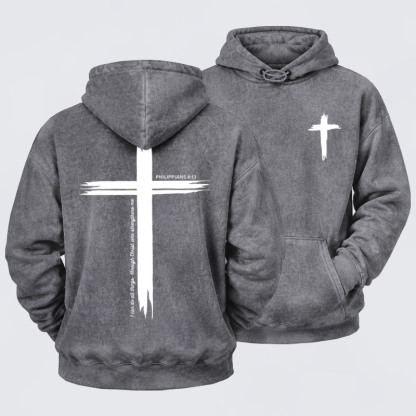 Washed Hoodie  - I Can Do All Things Through Christ | Philippians 4:13