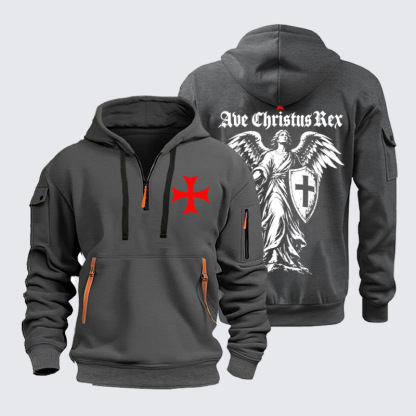Zipper Hoodies Ave Christus Rex – Christ the King Christian Angel