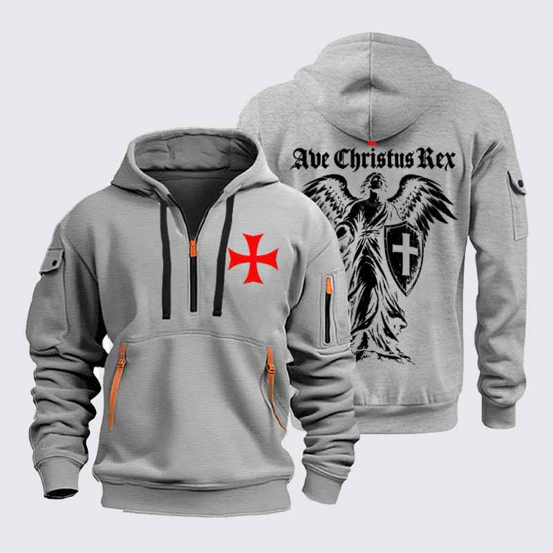 Zipper Hoodies Ave Christus Rex – Christ the King Christian Angel