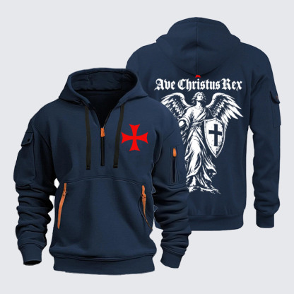Zipper Hoodies Ave Christus Rex – Christ the King Christian Angel