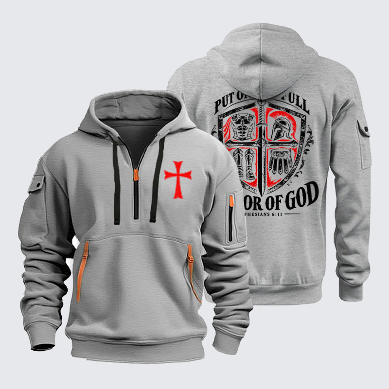 Zipper Hoodies-Put On the Full Armor of God – Ephesians 6:11 Christian Warrior