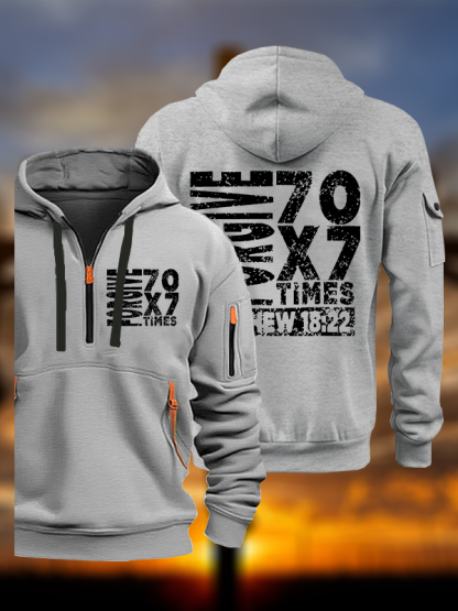 Forgive 70X7 Times Jesus God Christian Zipper Hoodies