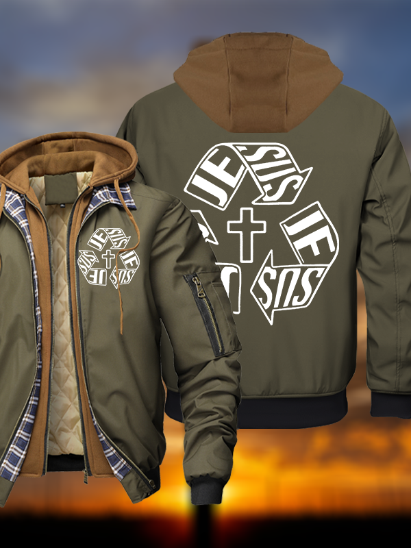 Jesus Christian Warm Hooded Bomber Jacket