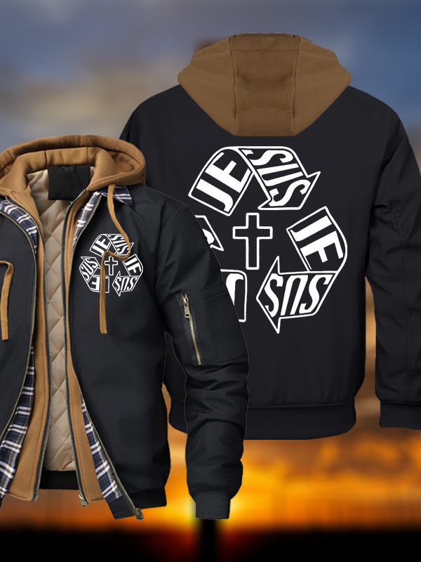 Jesus Christian Warm Hooded Bomber Jacket