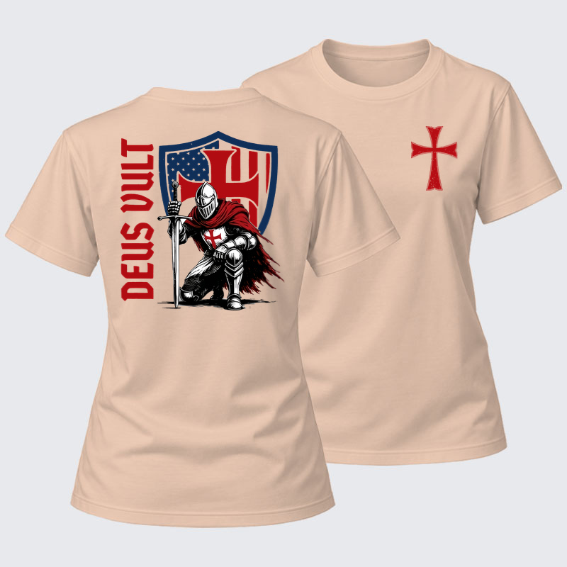 Women's T-shirts  - Templar Knight Crusader Deus Vult