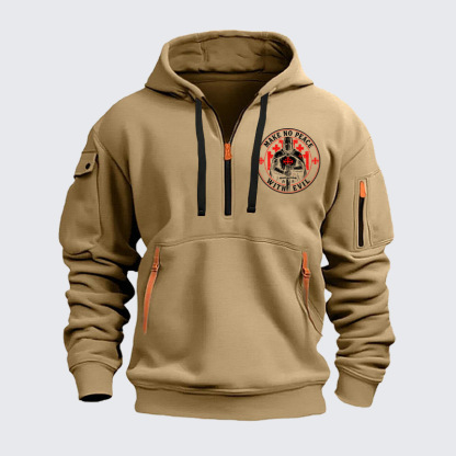 Zipper Hoodies - Make No Peace with Evil Knight Templar Jerusalem Cross