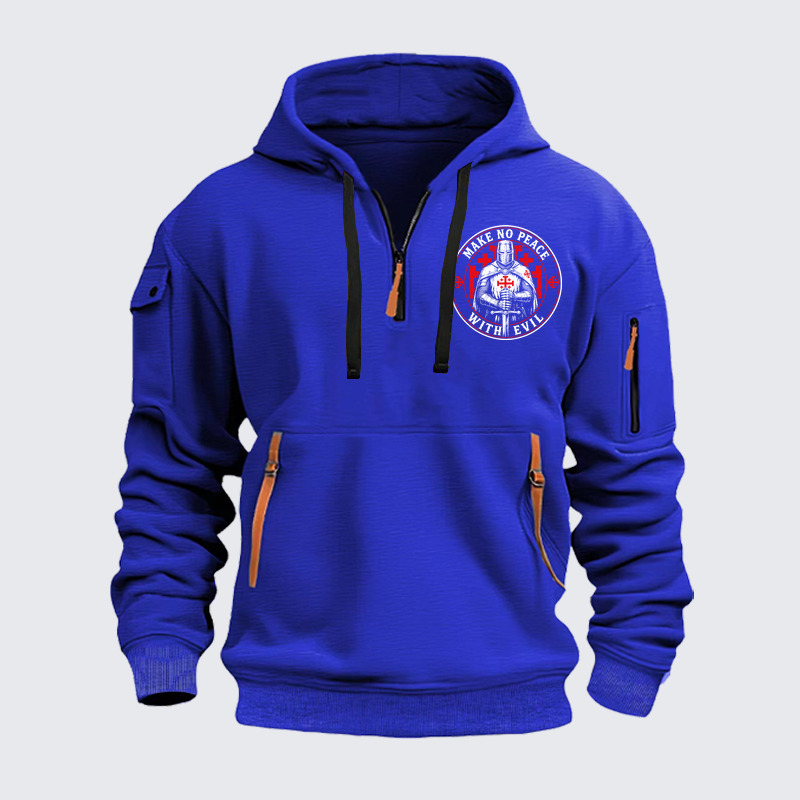 Zipper Hoodies - Make No Peace with Evil Knight Templar Jerusalem Cross