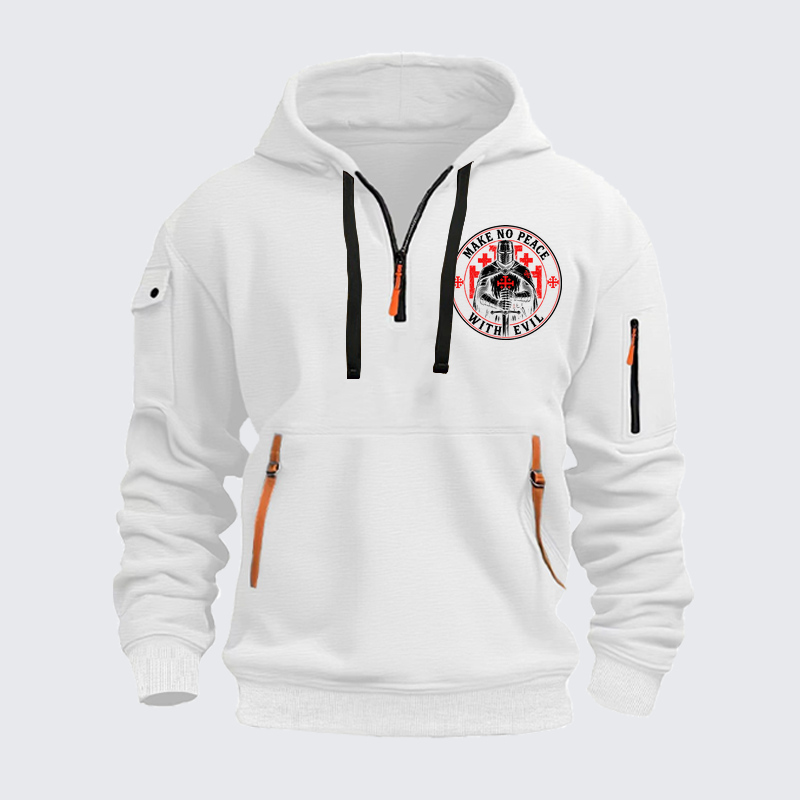 Zipper Hoodies - Make No Peace with Evil Knight Templar Jerusalem Cross