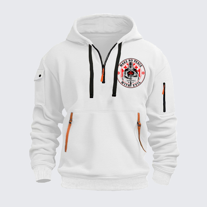 Zipper Hoodies - Make No Peace with Evil Knight Templar Jerusalem Cross
