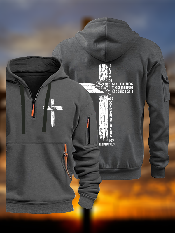I Can Do All Things THrough Christ Jesus God Christian Zipper Hoodies