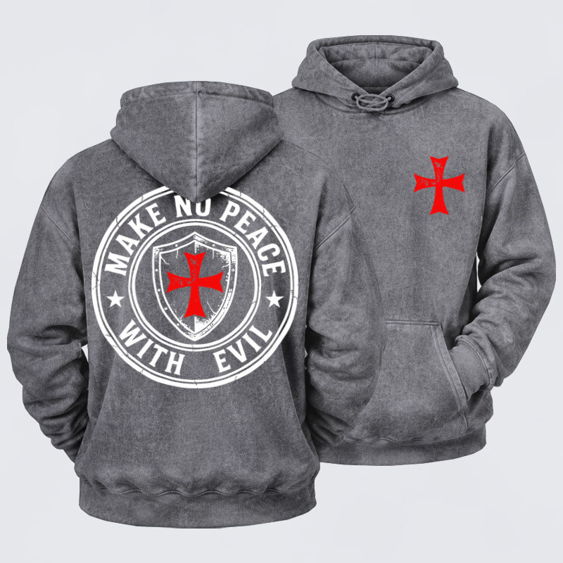 Washed Hoodie -  Deus Vult Knight Templar American Flag Crusader-soulsbelief