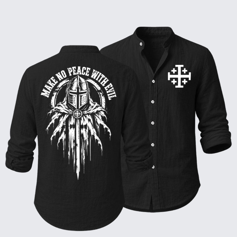 Long Sleeve Casual Shirt -Make No Peace With Evil –  Christian Knight