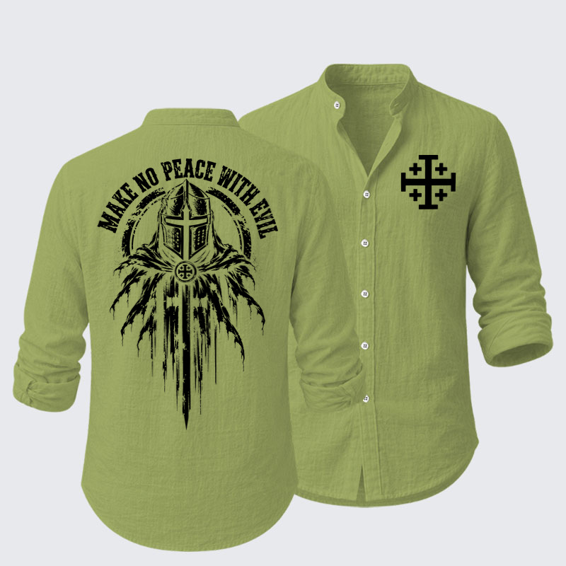 Long Sleeve Casual Shirt -Make No Peace With Evil –  Christian Knight