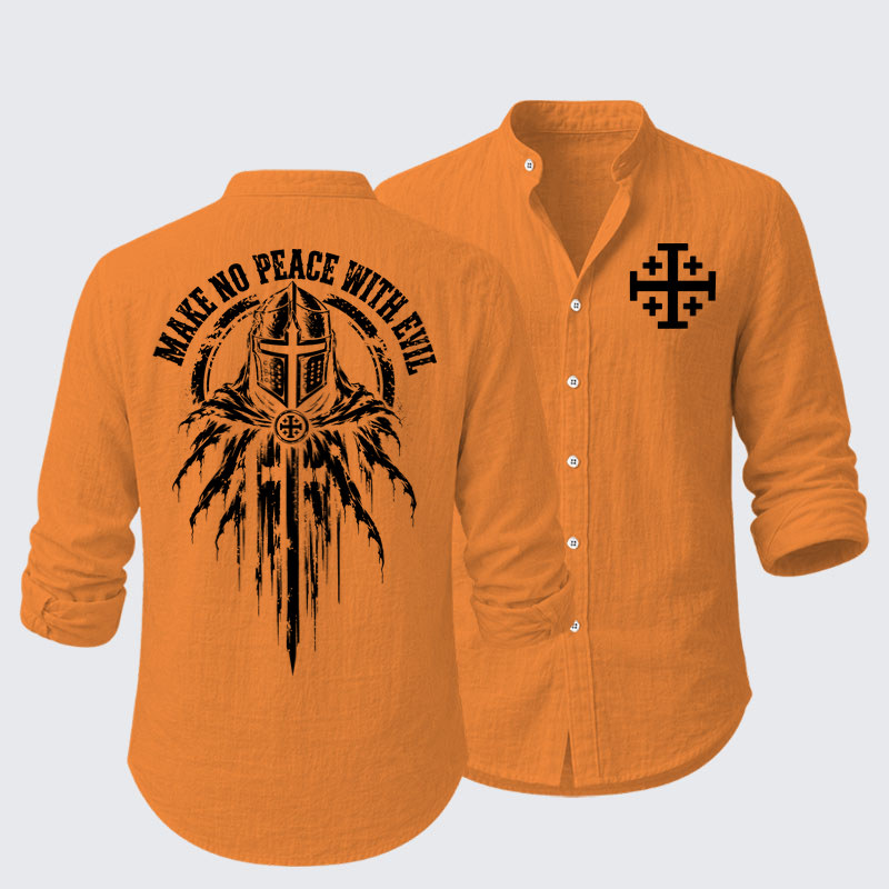 Long Sleeve Casual Shirt -Make No Peace With Evil –  Christian Knight