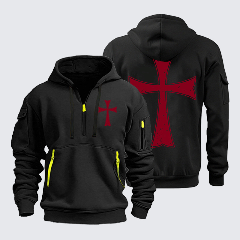 Zipper Hoodies - Knights Templar Crusader Cross