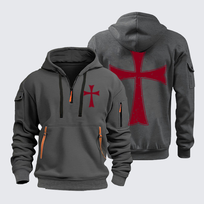 Zipper Hoodies - Knights Templar Crusader Cross