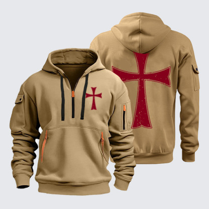 Zipper Hoodies - Knights Templar Crusader Cross