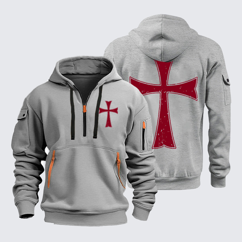 Zipper Hoodies - Knights Templar Crusader Cross