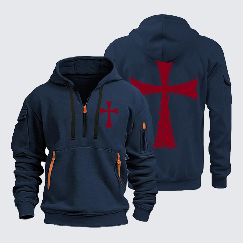 Zipper Hoodies - Knights Templar Crusader Cross