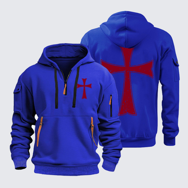 Zipper Hoodies - Knights Templar Crusader Cross