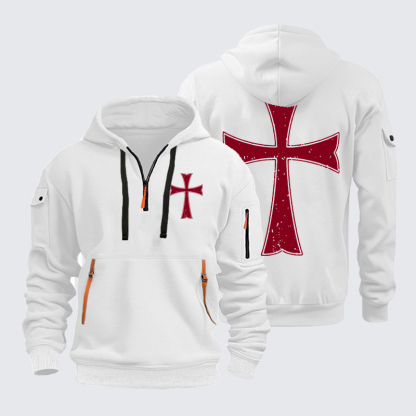 Zipper Hoodies - Knights Templar Crusader Cross