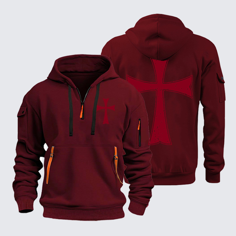 Zipper Hoodies - Knights Templar Crusader Cross