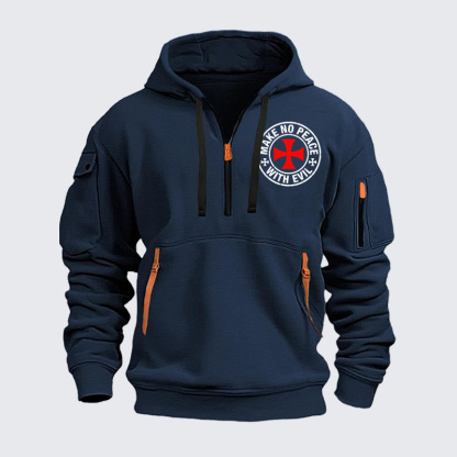 Zipper Hoodies - Make No Peace with Evil Knight Templar Cross