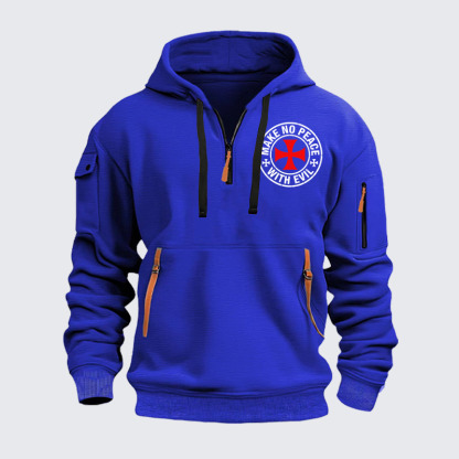 Zipper Hoodies - Make No Peace with Evil Knight Templar Cross