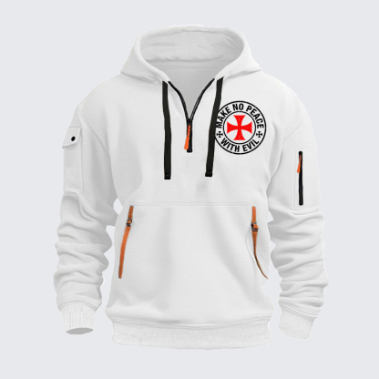 Zipper Hoodies - Make No Peace with Evil Knight Templar Cross