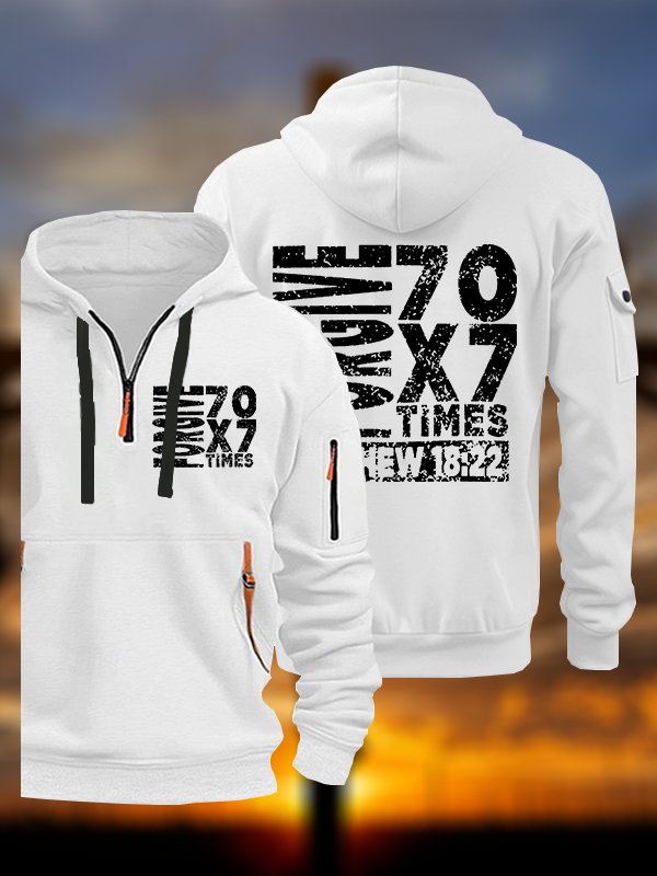 Forgive 70X7 Times Jesus God Christian Zipper Hoodies