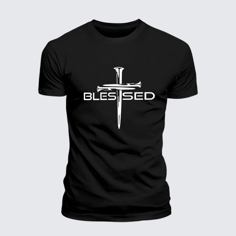 Cross Blessed Jesus God Christian– Performance Comfort Tee