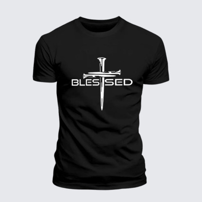 Cross Blessed Jesus God Christian– Performance Comfort Tee