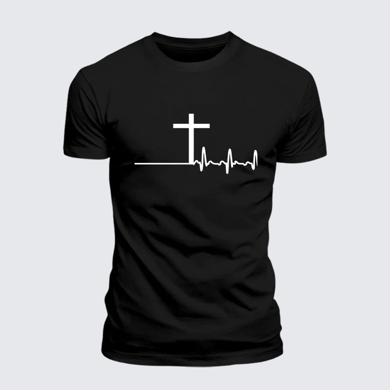 Man Of God Husband Dad Jesus God Christian Cotton T-Shirt