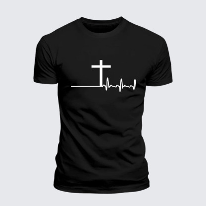 ECG Cross Jesus God Christian– Performance Comfort Tee