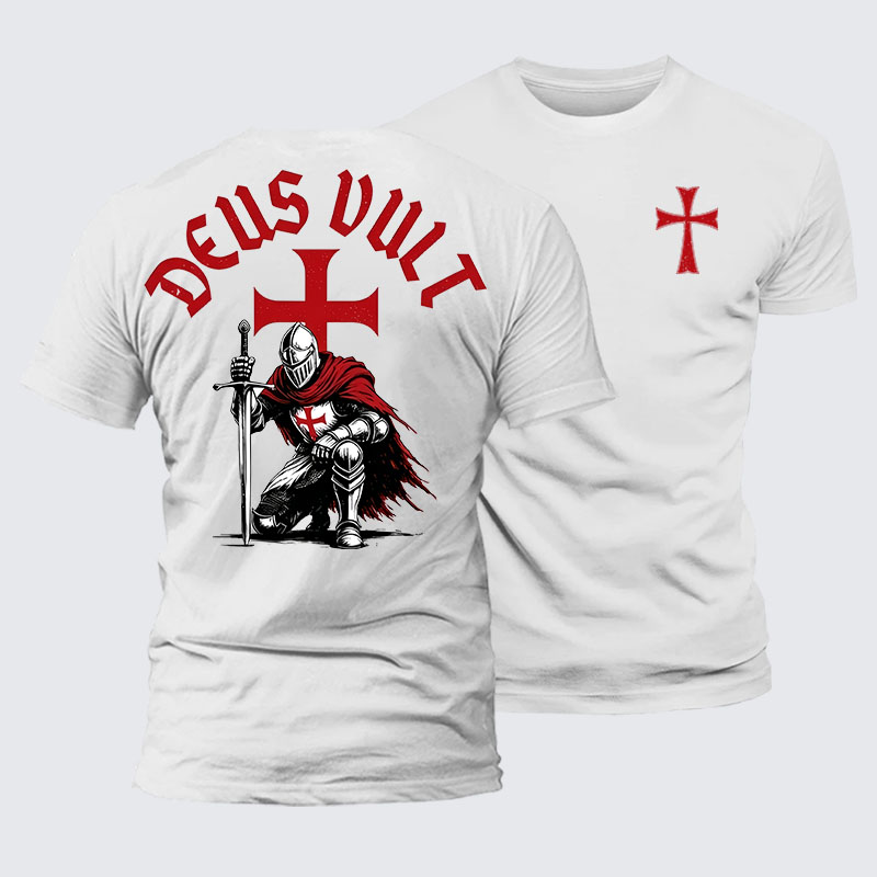 Templar Knight Crusader Deus Vult Jesus God Christian– Comfort Tee