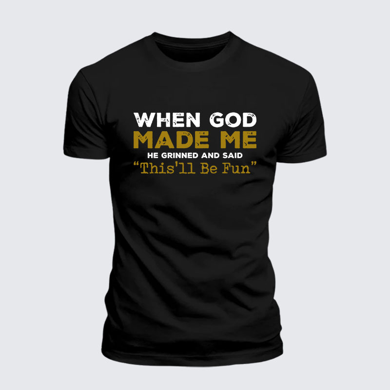 Man Of God Husband Dad Jesus God Christian Cotton T-Shirt