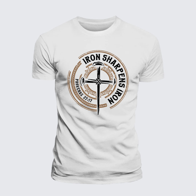 Iron Sharpens Iron - Proverbs 27:17 Jesus God Christian– Comfort Tee
