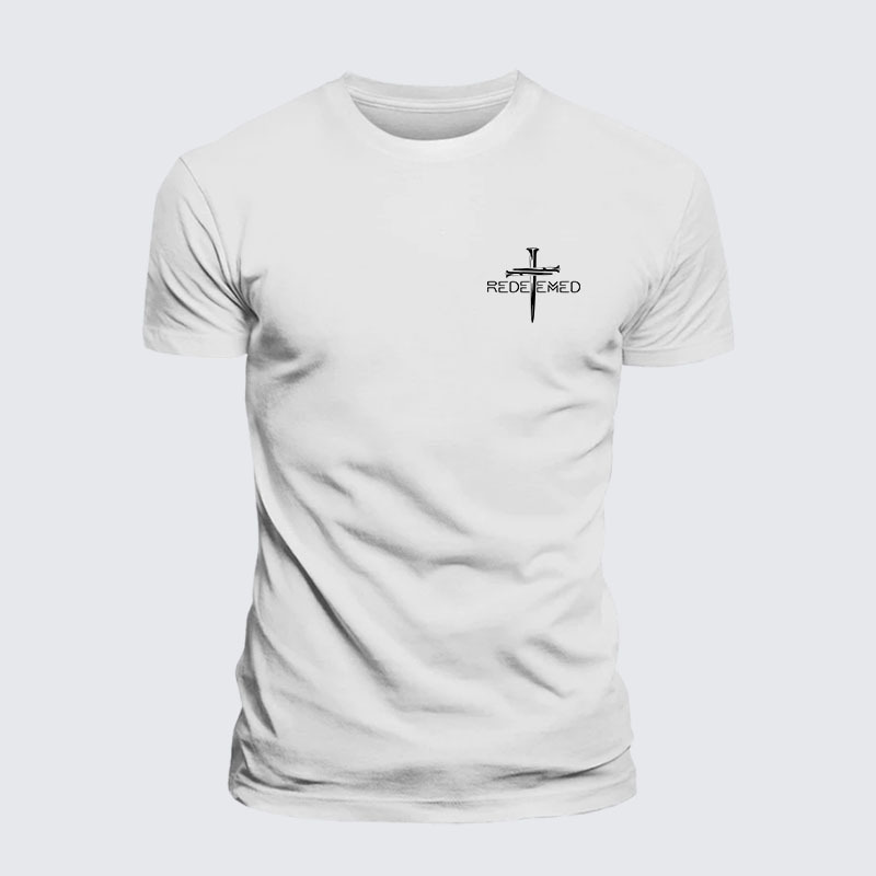 Cross Nails Redeemed Jesus God Christian– Comfort Tee