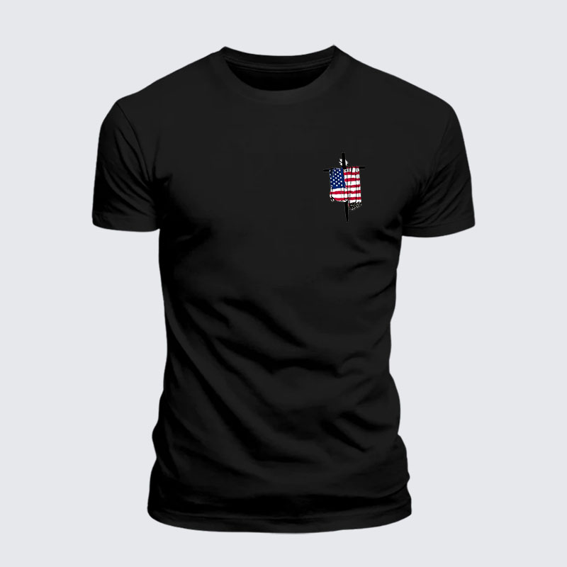 Faith Flag Cross Jesus God Christian– Comfort Tee