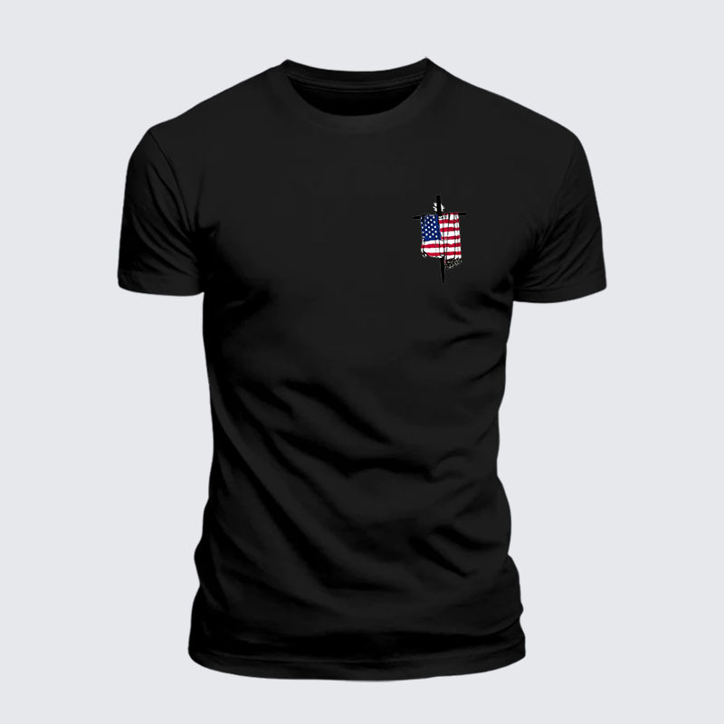 Faith Flag Cross Jesus God Christian– Comfort Tee